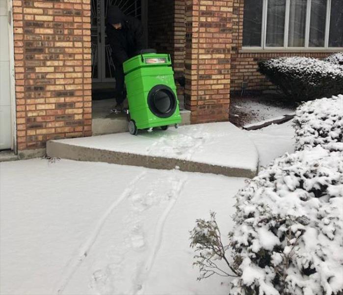 Large air scrubber in snow