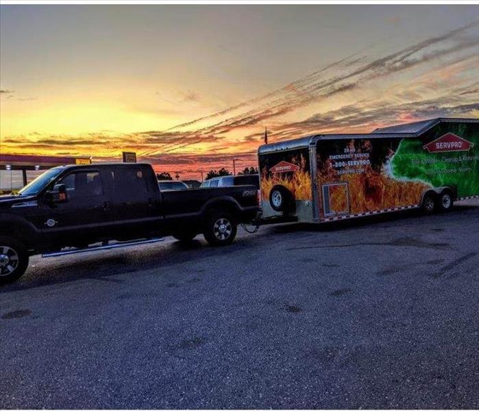 trailer, truck, road, sky 